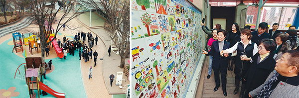 재정비사업으로 개선된 갈곡리 어린이공원. 자료출처 : 서울&(2019년 1월 24일 기사) “갈곡리공원의 ‘기적’… 쓰레기 놀이터에서 주민참여 공간으로”