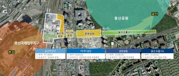 서울시가 22일 발표한 '용산 게이트웨이 조성 기본구상'의 위치도. 사진=서울시