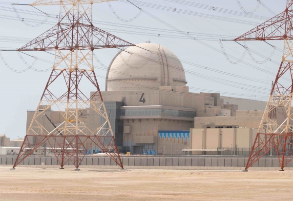 지난 23일 UAE 송전망 계통연결에 성공한 바라카 원전 4호기의 모습. 사진=한국전력